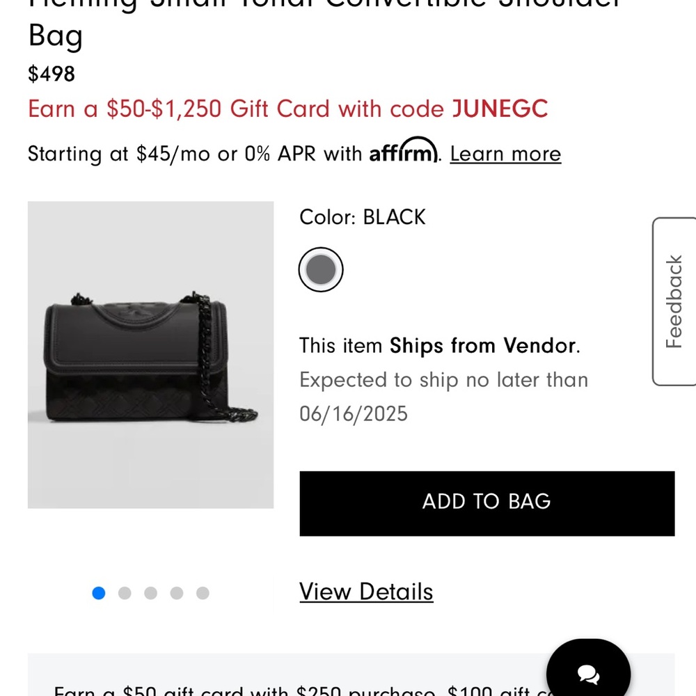Tory Burch Black Fleming small convertible Shoulder Bag